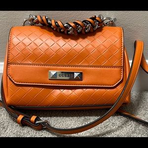 NEW Guess Mini Crossbody Purse/Bag Orange Leather
